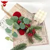 Ramas Rojas de Frutas Navideñas, Decoraciones Navideñas, Decoraciones Artificiales, Escaparates, Arreglos Florales, Esquejes Rojos de Frutas Navideñas
