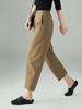 Pantalones Banana de Color Sólido 2023 Otoño Nueva Moda Casual Más Fácil de Combinar Pantalones Sueltos Tipo Hoz Cintura Alta Pantalones Harem Nueve Puntos para Mujer