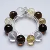 [Chá Gelado Oolong] Pulseira de Cristal Branco Natural Feminina Mais Fácil de Combinar Zeus Cristal Mágico Cristal de Chá Ouro Negro Super Pulseira Atacado