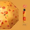 Paraguas UV Paraguas Automático Doble Propósito para Sol y Lluvia Sombrilla Protectora del Sol Plegable para Mujer Sentido Avanzado Protección Solar Protección UV Paraguas de Sol Impresión