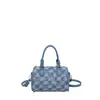 Bolsa de mano con textura de alta calidad al por mayor, bolsa tipo almohada, bolso para mujer, nuevo de otoño 2026, bolso de hombro de mezclilla a cuadros, bolso cruzado para el trabajo