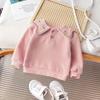 Sudadera para Niña con Cuello de Muñeca, Suéter Casual Elegante de Manga Larga para Invierno con Forro Polar Integrado
