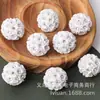 Nuevo accesorio de joyería DIY de flor de tres pétalos con incrustaciones de diamantes de resina transfronteriza, bola de arcilla suave con bola de diamante con agujero central y flor de cinco pétalos con incrustaciones de diamante