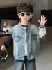 6263 Chaleco de Mezclilla Otoñal para Niños 2026 Nuevo Estilo Chaleco Coreano para Niños Primavera y Otoño Chaleco de Abrigo para Niños Moderno