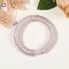 Scrunchie Plissado Liso de Seda Falsa de Alta Elasticidade Corda de Cabelo Simples Elástico para Rabo de Cavalo Elegante
