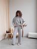 Suéter Cardigan de Outono e Inverno Novo Estilo Preguiçoso Conjunto de Malha Três Peças Feminino Europeu e Americano Colete Confortável Calça