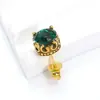 Nuevos Pendientes Redondos de Circonita con Corona Retro Transfronterizos Europeos y Americanos para Mujer, Personalidad, Tendencia, Encanto, Moda, Pendientes de Acero de Titanio