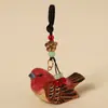 Chaveiro Pingente de Carro Escultura em Madeira Artesanal Beija-flor, Pingente de Pássaro Realista, Decoração Fofa para Mochila, Presente de Formatura para Colegas