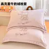 Funda de Almohada de Terciopelo de Leche Engrosada 48X74cm Paquete Doble Invierno para Niños y Adultos Funda Interior para Almohada Individual del Hogar