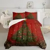 Kit de Textil para el Hogar Navideño con Impresión Digital Cepillada Temu/Jit Transpirable Agradable al Tacto Colcha Funda de Almohada Fábrica de Origen
