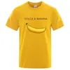 Camiseta de Verano para Hombre Alta Calidad 100% Algodón Puro Estampado Divertido de Plátano Holgada Cuello Redondo Manga Corta Casual para Hombre