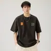 Camiseta Versátil de Manga Corta Pesada 260g para Hombre Estilo Retro Americano 2026 Marca Nueva de Moda Camiseta de Manga Corta con Cuello Redondo Camiseta de Moda