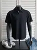 Camisa Polo Pesada de Estilo Americano con Hombro Normal para Hombre, Camiseta de Verano de Manga Corta Desestructurada con Cuello Camisero Caído, Fresca y Elegante con un Toque de Lujo, Cuello en V, Mangas de Tres Cuartos