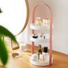 Estante de almacenamiento de cosméticos estilo ins, estante de almacenamiento de joyas portátil, estante de almacenamiento de productos para el cuidado de la piel para tocador de baño