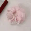 Novo scrunchie floral bicolor da moda tamanho grande para cabelo de meninas elástico versátil acessório de cabelo atacado