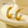 Aretes Geométricos Retro Transfronterizos de Oro de 18K Europeo y Americano Acero Inoxidable Nicho Popular Micro-Incrustados Zirconia Estilo Ins Aretes Versátiles
