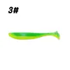 Señuelo blando de cola en T bicolor, disponible en tamaños de 9 cm, 12 cm, 13 cm y 15 cm, con un anzuelo de cabeza de plomo, diseño de gusano blando y una cola en T grande, adecuado para la pesca de lobina