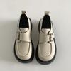 Moda Commuter Retrô Estilo Britânico Solado Grosso Sapatos de Couro Pequenos Femininos 2025 Novo Primavera e Outono Combina com Tudo Aumento de Altura Sapatos Soltos Singulares