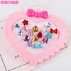 Juego de Anillos para Niñas Pedrería Anillos Exquisitos para Niñas Ajustables Amor Set de Caja 36 Piezas Amor Anillo de Pedrería