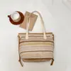 Bolsas Tejidas Arcoíris de Moda para Verano 2026 Nuevo Estilo Bolsas para Vacaciones en la Playa y Viajes al Aire Libre Bolsas de Paja Tote