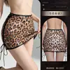 Nuevo Vestido con Cordones Estampado de Leopardo de Rose Cloud para Chicas Atrevidas y Socialités, Falda Bodycon Brillante Rellena de Lentejuelas para Club Nocturno, Falda Corta, Media Falda