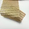 Tejido de Malla con Patrón de Espiga de Trigo con Estampado Completo Dorado, Tejido de Malla Elástica de Espiga para Decorar Vestidos de Escenario y Desfile de Moda
