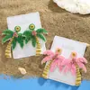 Pendientes de Palmera Nuevos Verano 2025 Vacaciones de Verano Estilo Bohemio Pendientes Transfronterizos Europeos y Americanos Venta al por Mayor