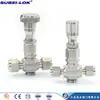 Válvula de microcontrole de alta pressão OD3/8" válvula de medição com anilha de aço inoxidável válvula de medição de microfluxo anilha