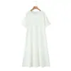 Conjunto Casual de Férias com Sobreposição de Renda Vazada Decote V Colete Cobertura 9179 Conjunto de Vestido Cover-Up Casual