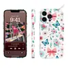 Funda de Teléfono para iPhone 18promax, Estilo Girly, Azul Mariposa Floral, Manzana, Película Protectora, Carcasa Dura, iPhone16