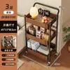 Estante de Almacenamiento Plegable con Ruedas, Carrito Móvil para Sala de Estar, Cocina, Estante para Almacenamiento de Snacks