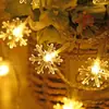 Copos de Nieve Transparentes LED Cadena de Luces de Colores Accesorios Luces de Modelado Luces Decorativas Luces Festivas Navideñas Colgante Cadena de Luces Decorativas Enchufable
