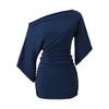Vestido Corto Sexy de Estilo Francés con un Hombro y Manga Acampanada, Mini Vestido Bodycon Ajustado Ceñido a la Cintura de Verano