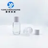 Botella de esencia redonda de hombro redondo y fondo redondo de 30 ml 50 ml 120 ml botella de esencia de fondo grueso gotero de vidrio reempaquetado de solución madre