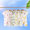 Mono de bebé de verano, ropa fina para bebé recién nacido, pijama de verano fresco de algodón de bambú, ropa de manga corta para niños