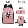 Animação 3D Cross-border do que você bonito Blade Schoolbag Crossbody Bag Pencil Bag Mochila de personagem impressa de três peças