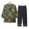 Ropa de verano de abuela, traje para mujeres de mediana edad y mayores, ropa de madre, ropa holgada de dos piezas para mujeres de 70 y 80 años.