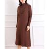 Vestido de dos piezas de color sólido Otoño e Invierno Elegante Suéter de cuello alto Medio Interior Moda Chaleco Falda Traje de punto