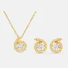 Nuevo Exquisito Set Musical de Notas Irregulares Estilo Chanel Collar y Pendientes para Mujer, Cadena Versátil de Clavícula de Lujo Ligero de Nicho