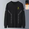 Moletom Casual de Veludo Masculino Inverno Novo Preto e Branco Cinza Solto Gola Redonda Pulôver Manga Longa Top Esportivo Jaqueta