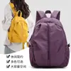 Mochila de lazer ao ar livre, grande capacidade, leve, design plissado, cor sólida, estilo coreano simples, mochila de viagem em nylon