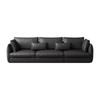 Sofá de Cuero Italiano Vintage Selva Piel de Vaca Capa Superior Negro Antiguo Sala de Estar Sofá de Cuero de Diseño Combinación