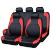 Funda de Asiento de Coche de Cuero Acolchado de Lujo Transfronteriza de Comercio Exterior Juego de Fundas de Asiento Universales Negras