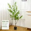 Planta Verde Artificial en Maceta Estilo Nórdico Árbol de Eucalipto Planta Artificial Grande Adorno Decoración de Interior Árbol de Hojas de Dinero Bonsái