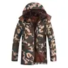 Abrigo Acolchado de Algodón Camuflaje Grueso de Invierno para Hombre Abrigo Acolchado de Algodón para Protección Laboral Abrigo Acolchado de Algodón Impermeable con Forro Polar Moda de Exterior Bolsillo Cortavientos Longitud Media