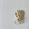 Guantes de Bebé Color Caramelo Coreanos 2025 Nuevo Estilo Invierno Niños y Niñas Manoplas de Cuello Halter Guantes Cálidos de Punto para Niños