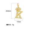 Venda quente transfronteiriça cobre microincrustado zircônia banhado a ouro real 18k pingente de coroa letra acessórios estilo ins 26 letras em inglês