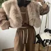 Roupas femininas, estilo Dongdaemun coreano, alta qualidade, rejuvenescedor, pele sintética de raposa, jaqueta colete elegante estilo xale