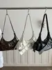 2026 Nova Moda Original Design de Nicho Rebites Garota Picante Couro com Cera de Óleo Outono Inverno Bolsa para Moto Feminina Bolsa de Ombro