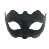 Nueva máscara facial de medio rostro Amazon con patrón de espina de pescado de cuero PVC transfronteriza, accesorio de mascarada misterioso y sofisticado